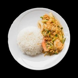 ข้าวราดผัดผงกระหรี่