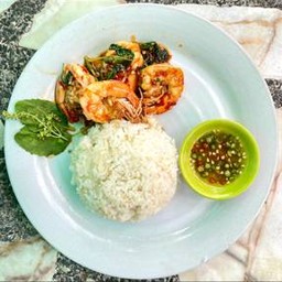 ข้าวกะเพรากุ้ง