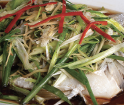 ปลากะพงนึ่งซีอิ้ว