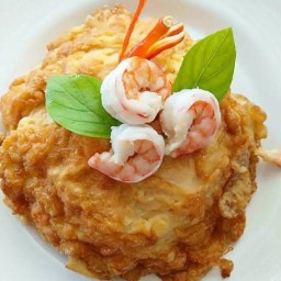 ข้าวไข่เจียวกุ้ง ไข่ 2 ฟอง