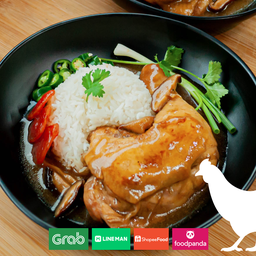 ข้าวหน้าไก่น่องสะโพก