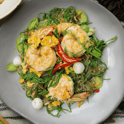 ผัดวุ้นเส้นสามเหม็นกุ้ง