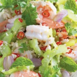 ยำมะระกุ้งสด