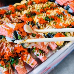 ปูอัดเบิร์นไฟไข่กุ้ง