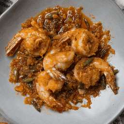 กุ้งผัดพริกขี้หนูมันกุ้ง