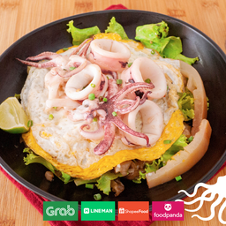 ก๋วยเตี๋ยวคั่วดั้งเดิม ปลาหมึก