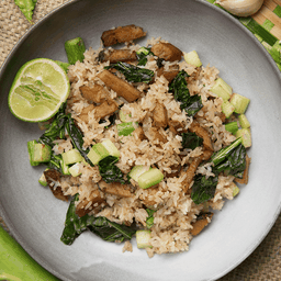 ข้าวผัดคะน้าปลาเค็ม(มังสวิรัติ)