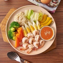SET ลวกจิ้ม กุ้งลวก Shrimps & Steamed Veggies