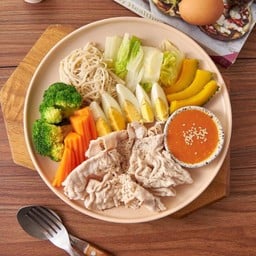 SET ลวกจิ้ม หมูสไลซ์ Shabu Pork & Steamed Veggies