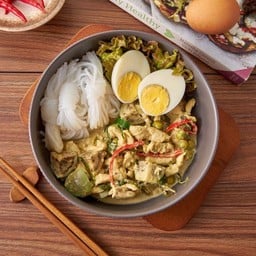 (KETO) ขนมจีนเส้นบุก เขียวหวานไก่ ไข่ต้ม คีโต Keto Green Curry