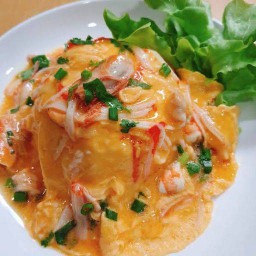 ข้าวไข่ข้นปูอัด พริกน้ำปลา