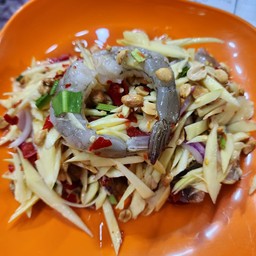 ยำมะม่วงกุ้งสดปลากรอบ