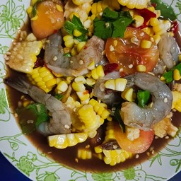 ตำข้าวโพดกุ้งสด