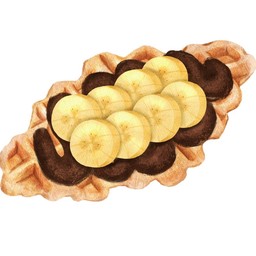 ครอฟเฟิลนูเทล่า + กล้วยหอม