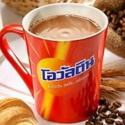 นมหมีโอวัลตินร้อน