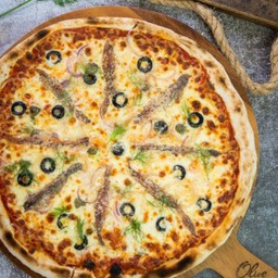 Black Olive and Anchovy Pizza
