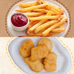 เฟรนฟรายทอดคู่นักเก็ตไก่