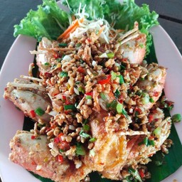 กุ้งแม่น้ำคั่วพริกเกลือ(ครึ่งโล)