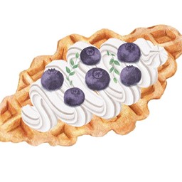 ครอฟเฟิลบูลเบอร์รี่ครีมสด