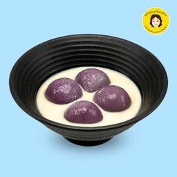 บัวลอยมันม่วงไส้เผือกนมสดเย็น