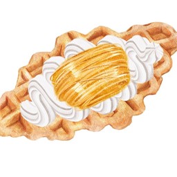 ครอฟเฟิลฝอยทองครีมสด