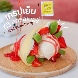 กีวี่สตอเบอรี่ ไอศกรีมเครป