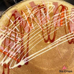 เครปร้อน ไข่+แฮม+ปูอัด