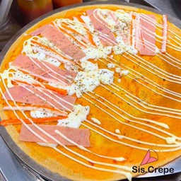 เครปร้อน ซอสพิซซ่า+แฮม+ปูอัด+ชีส