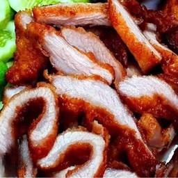 คอหมูทอดเกลือ+แจ่วปลาร้า