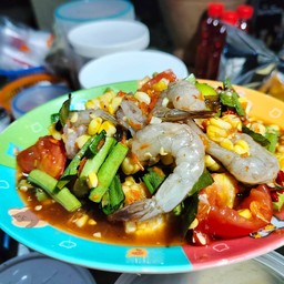 ตำข้าวโพดกุ้งสด