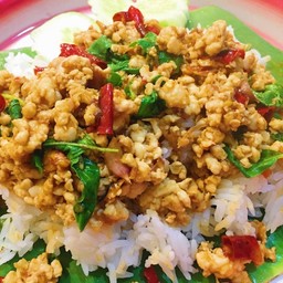 กะเพราไก่สับ( กะเพราถาด)