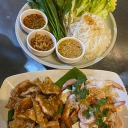 เมี่ยงหมูทอด+กุ้ง