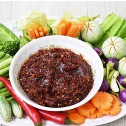 ชุดน้ำพริก ตามชอบ 1อย่าง ปลาทู ไข่ต้ม พร้อมผัก(เลือกน้ำพริก)