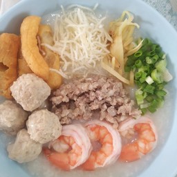 โจ๊กหมูสับ,หมูเด้ง,กุ้ง