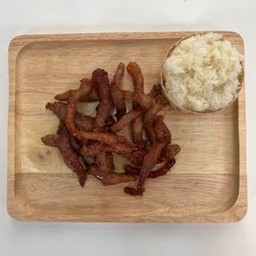 หมูทอด+ฟรีข้าวเหนียว