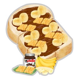 ปังปิ้ง นูเทลล่า+ฝอยทอง+กล้วย