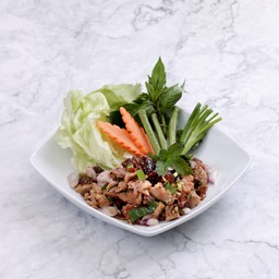 ลาบเป็ดย่างสีฟ้า