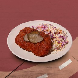 สเต็กไก่ทอด ซอสบาร์บีคิว