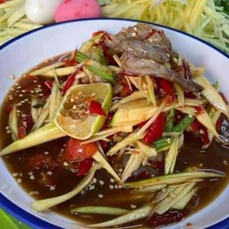 ตำมะม่วงกุ้งสด,กุ้งสุก