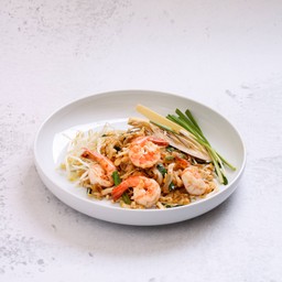 ผัดไทยกุ้งสด (เส้นจันท์ / วุ้นเส้น)