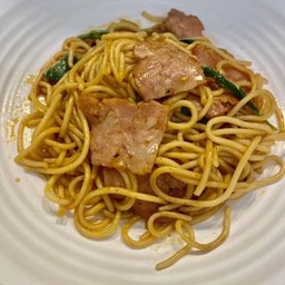 Crispy Pork With Basil Spaghetti