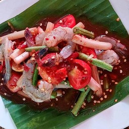 ตำไหลบัวกุ้งสด