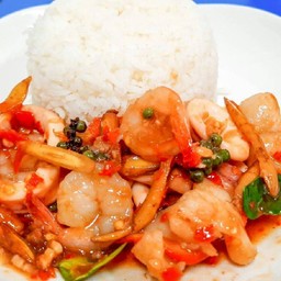 ผัดฉ่า(ราดข้าว)