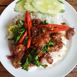 ผัดกระเพราเนื้อตุ๋น