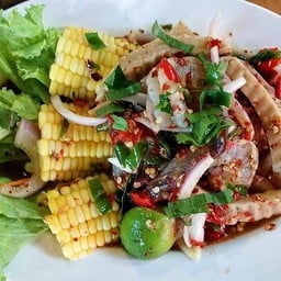 ยำกุ้งสดหมูยอ