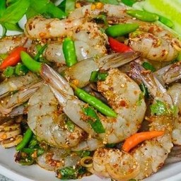 ลาบกุ้งสด/ลาบกุ้งสุก