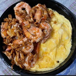 ข้าวกุ้งกระเทียม+ไข่ข้น