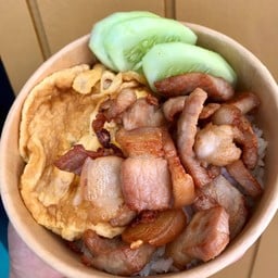 ข้าวหมูทอด+ไข่เจียว