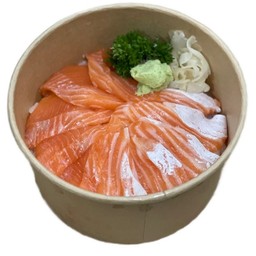 Salmon Family Don ข้างหน้าแซลมอนและท้องแซลมอน