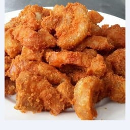 สามชั้นคลุกฝุ่นกับข้าว(สามชั้นทอดธรรมดาสูตรของทางร้าน)